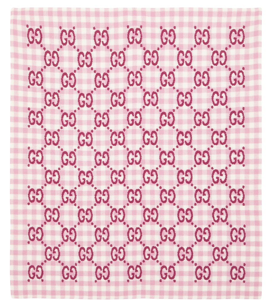 Click to view more detailed imagery on our partner's website Gucci Baby Gg Wool-blend Blanket In Pink