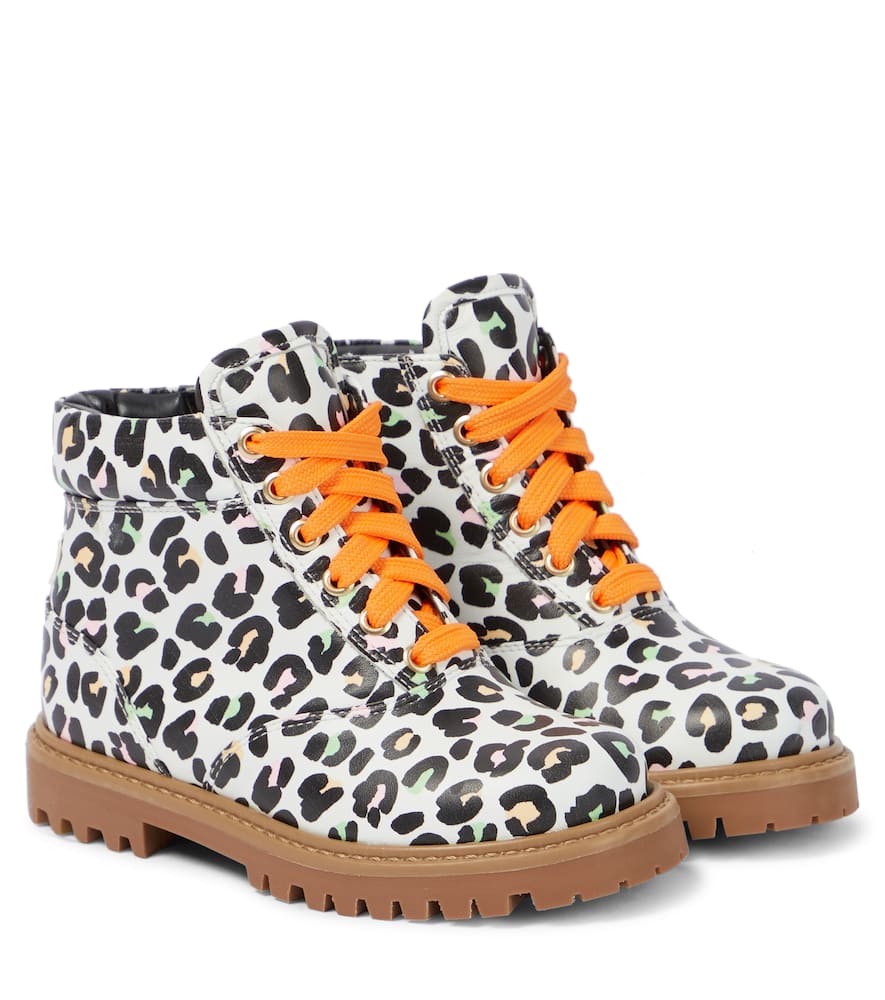 Sophia Webster Mini Tia leopard-print leather combat boots