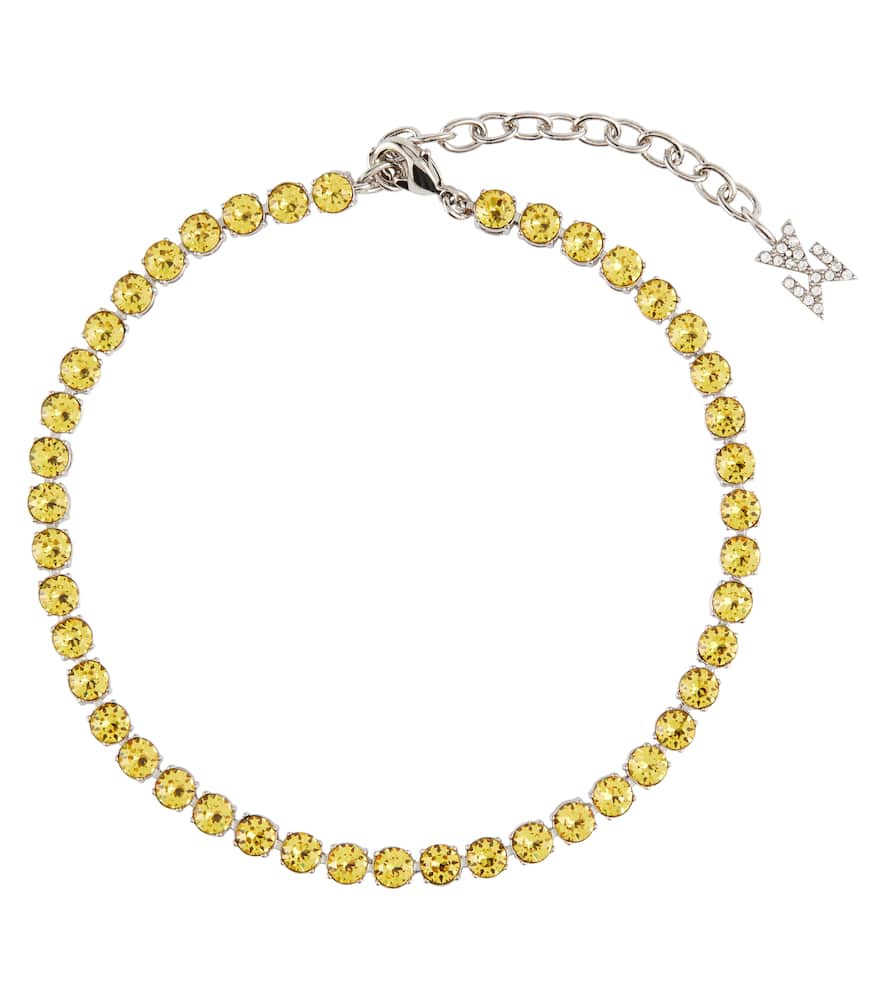 Amina Muaddi Tennis crystal-embellished anklet