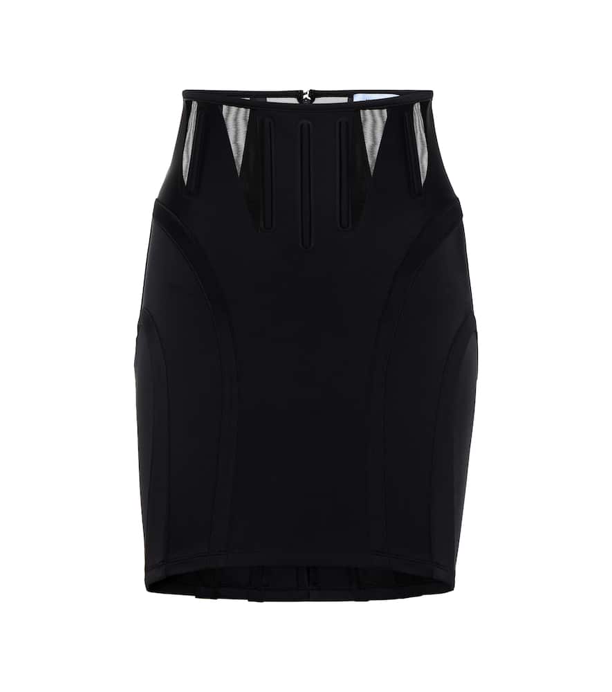 Mugler Mesh-panel cutout miniskirt