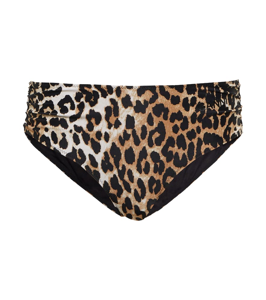 Ganni Leopard-print bikini bottoms