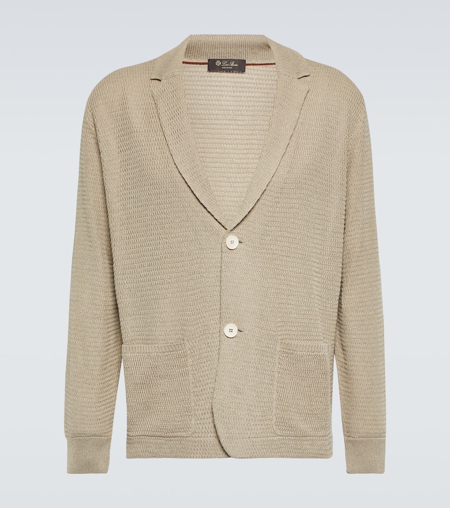 Loro Piana Silk And Linen Cardigan In Raw Linen