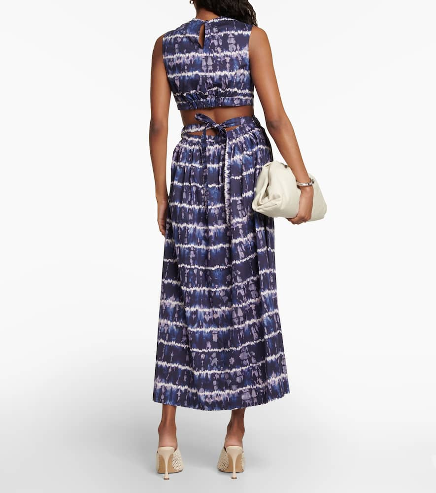 Shop Altuzarra Ashima Cutout Cotton-blend Midi Dress In Berry Blue