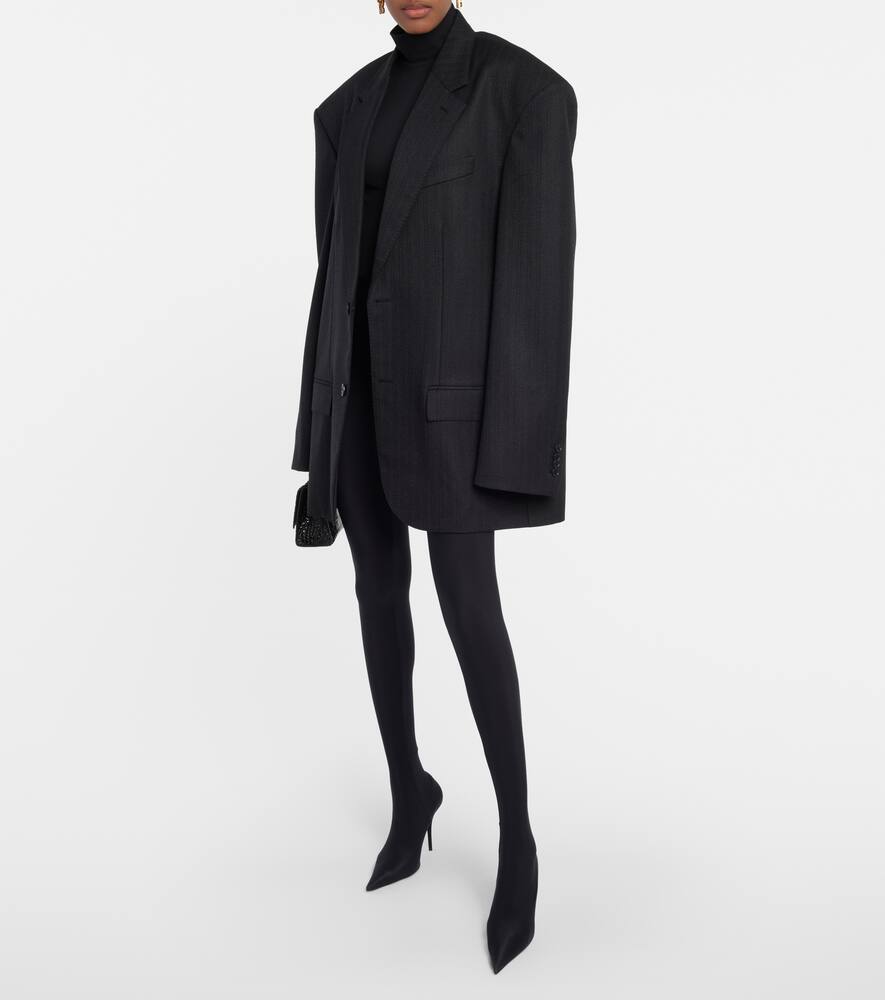 Balenciaga Oversized Wool Twill Blazer In Black