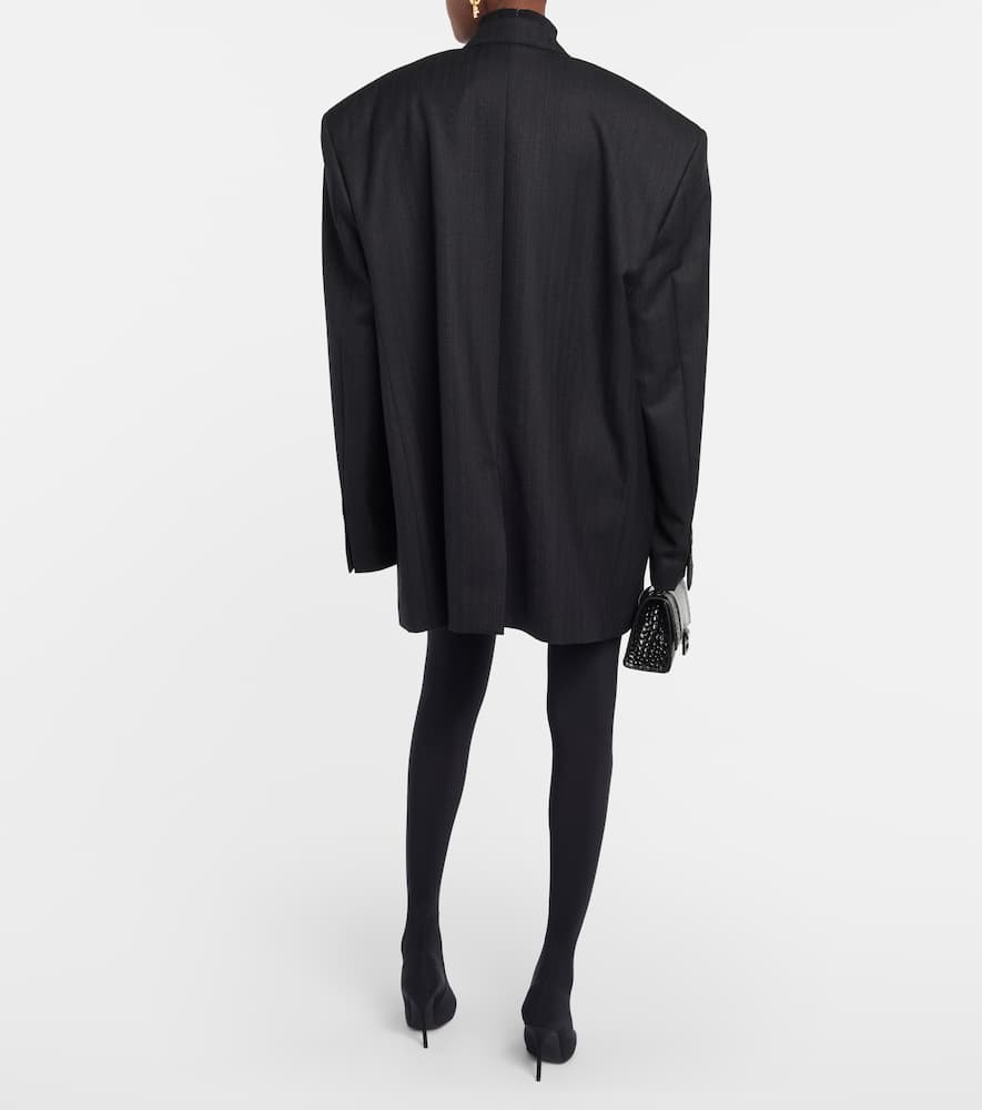 Balenciaga Oversized Wool Twill Blazer In Black