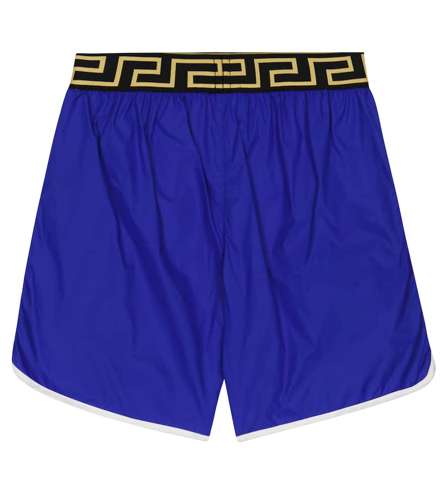 Versace Medusa Print Nylon Swim Shorts In Blue