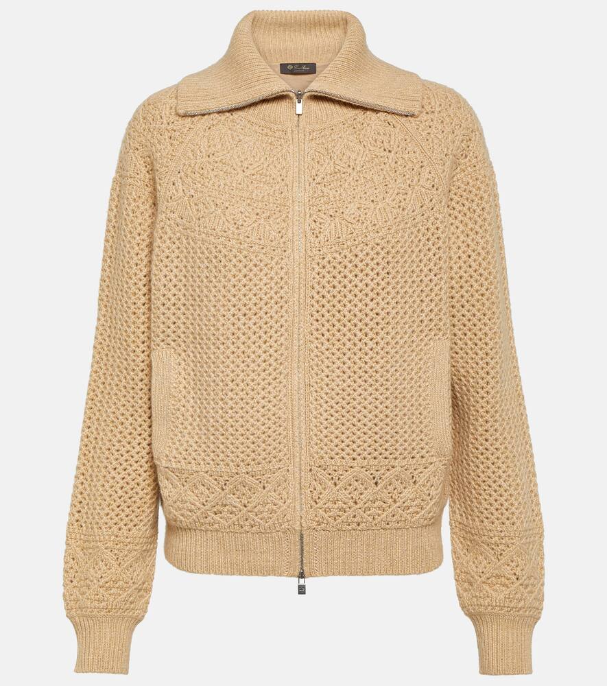 Loro Piana Crochet cashmere zip-up sweater