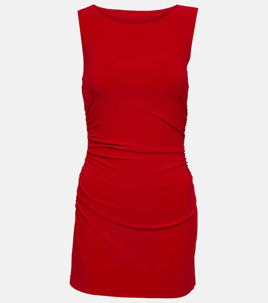 Shop Norma Kamali Pickleball Jersey Minidress In Red