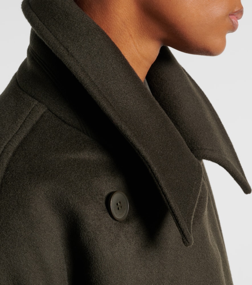 The Frankie Shop Marian Oversized Wool-blend Peacoat In Brown