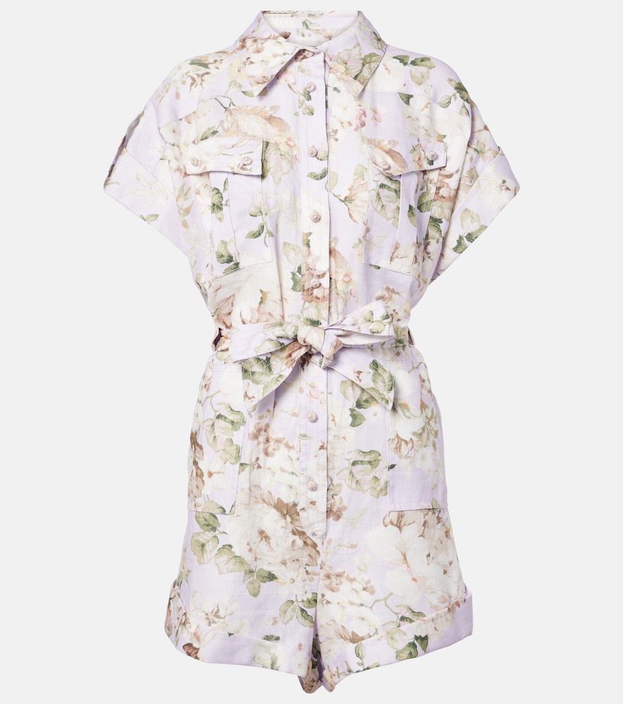 Zimmermann Zimmermann Acacia floral linen playsuit　Zimmermann アカシア フローラル リネン プレイスーツ
