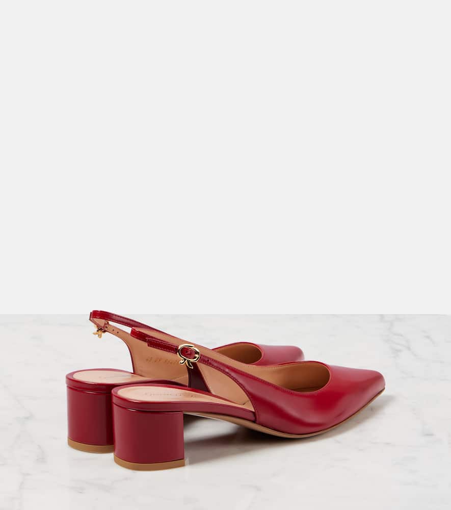 Gianvito Rossi Tokio Leather Slingback Pumps In Red
