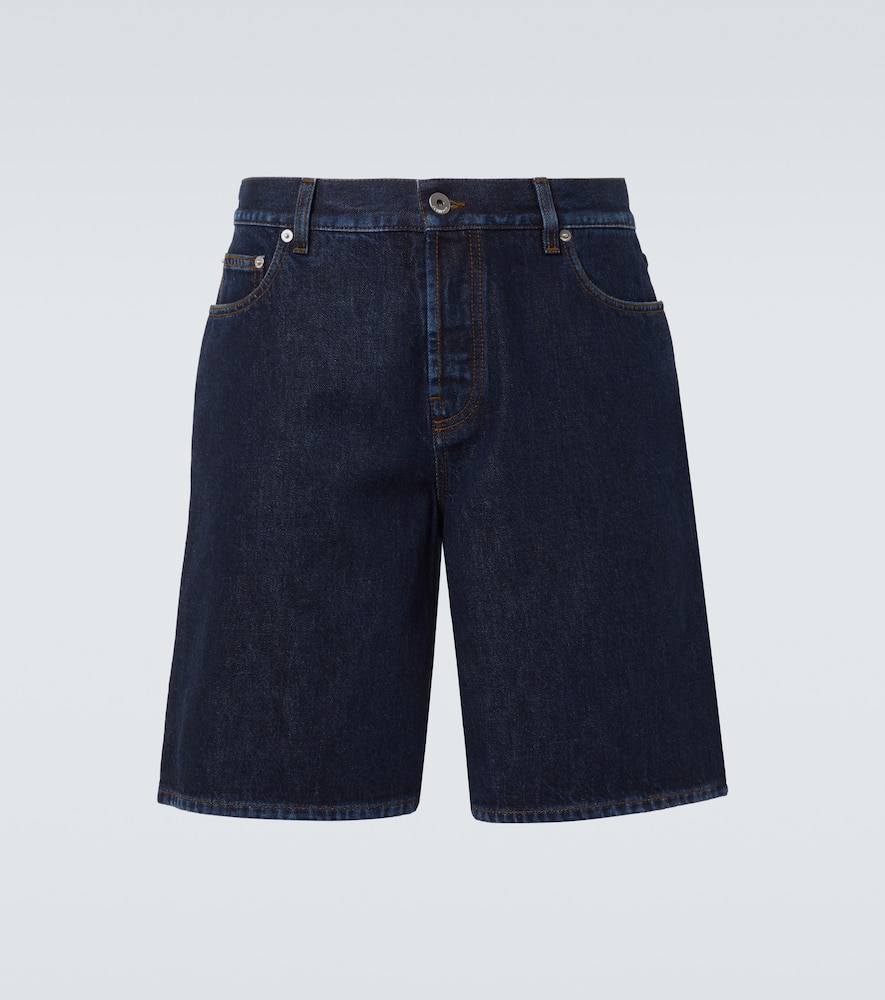 Mid-rise denim shorts
