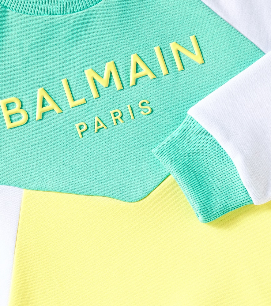  Balmain Kids Balmain Kids Logo Printed Cotton Jersey Sweatshirt 