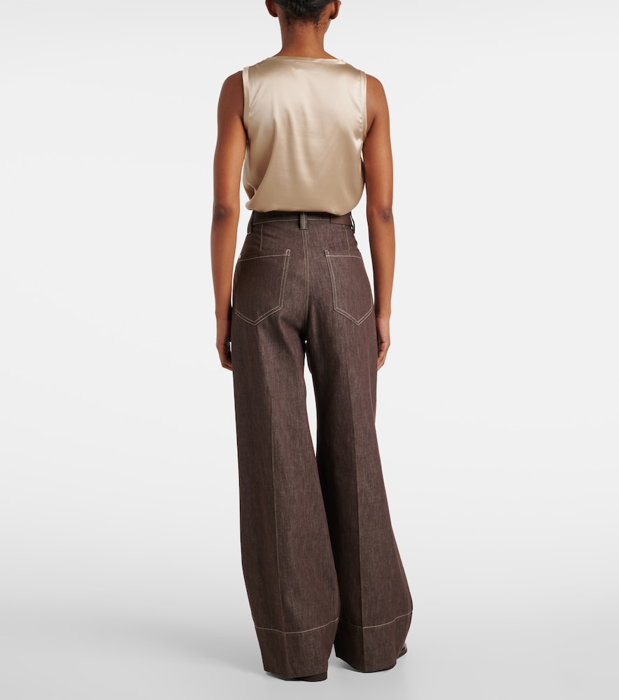  Brunello Cucinelli Brunello Cucinelli Mid-rise Wide-leg Jeans 