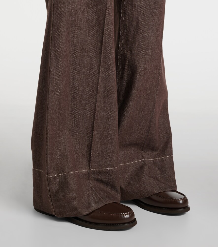  Brunello Cucinelli Brunello Cucinelli Mid-rise Wide-leg Jeans 