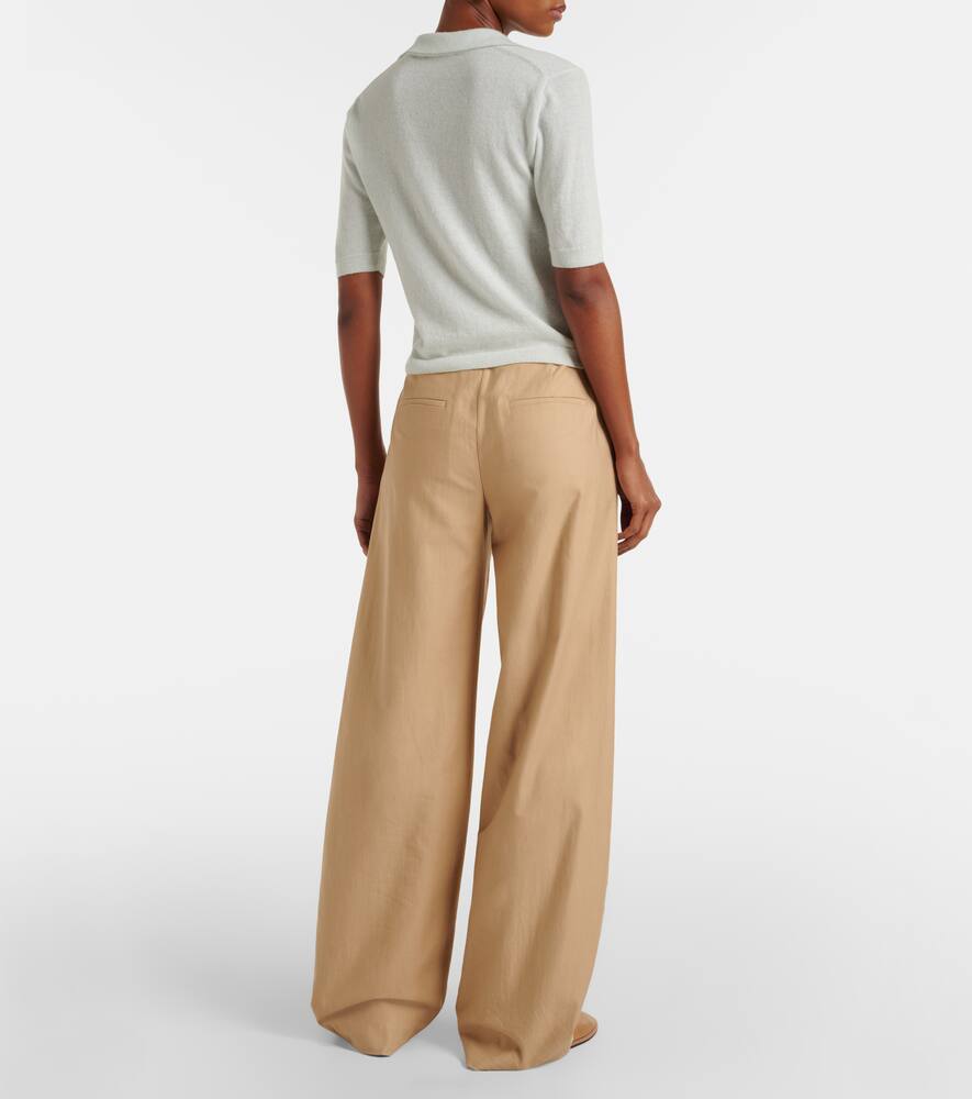 Vince Cashmere And Silk Polo Shirt In Green