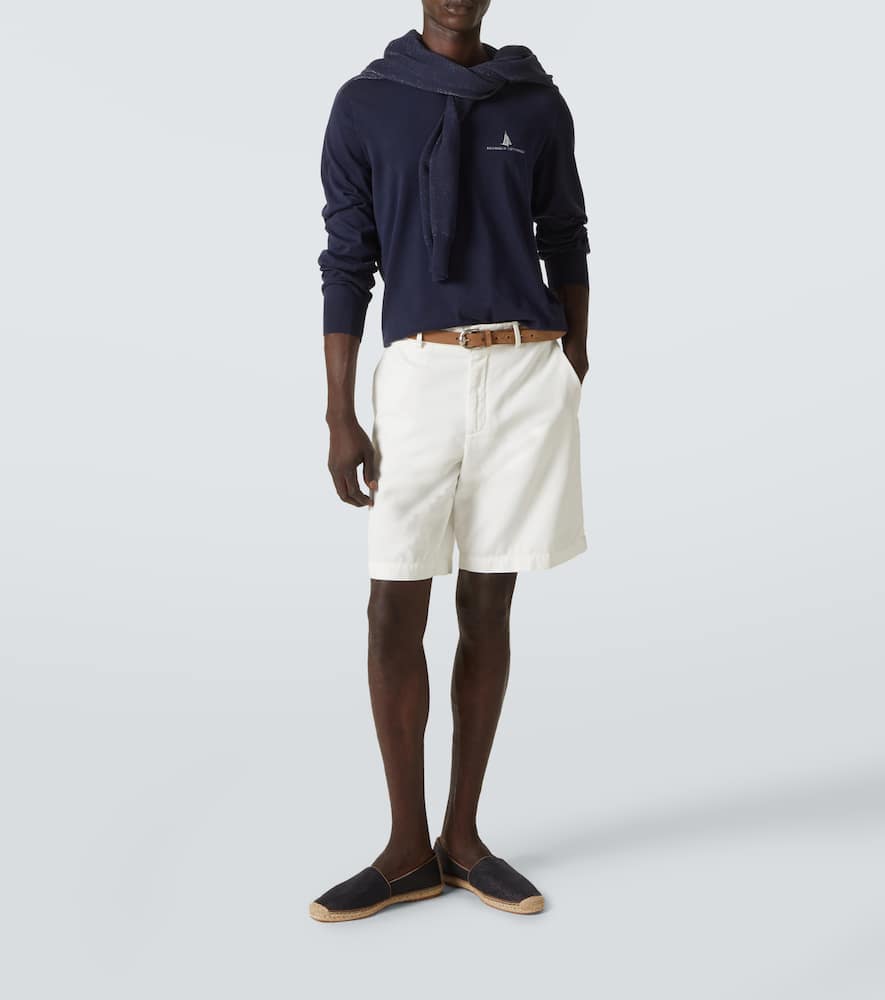 Brunello Cucinelli Cotton Sweater In Blue