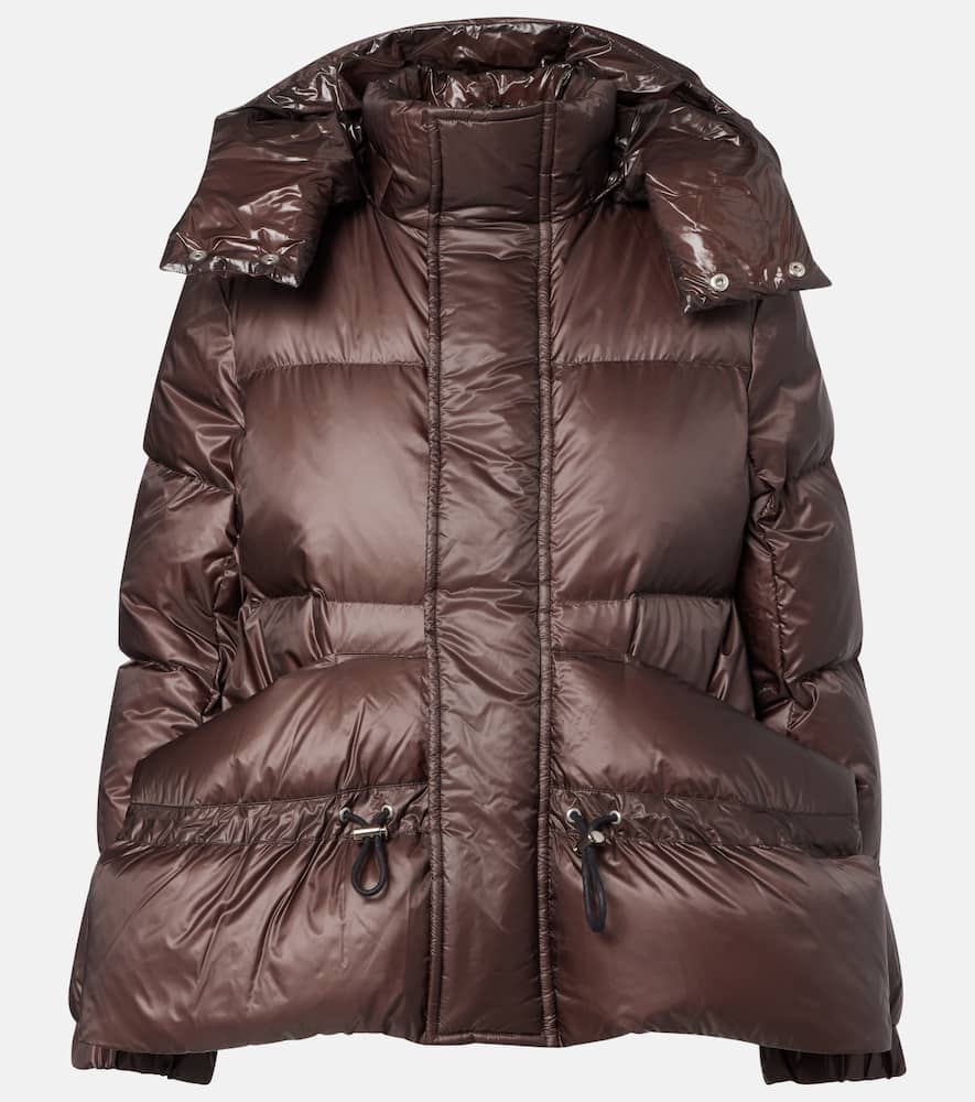 Sacai Technical Down Jacket In Brown