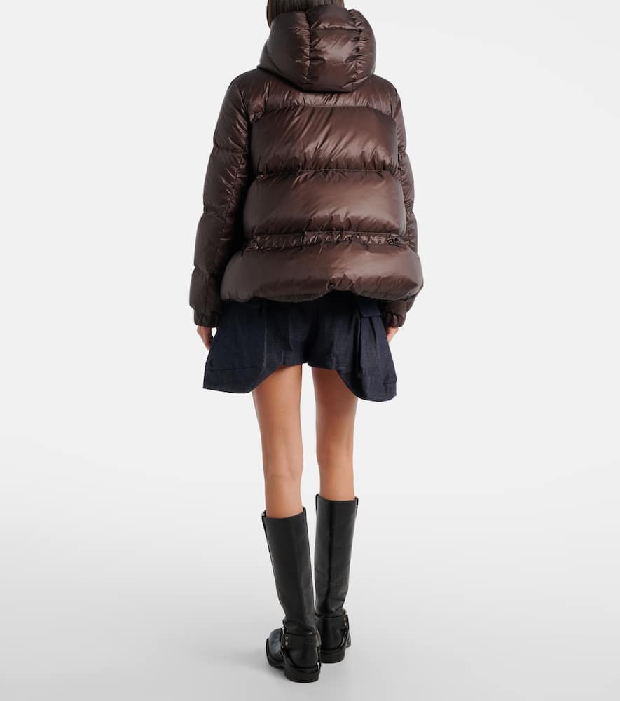 Sacai Technical Down Jacket In Brown