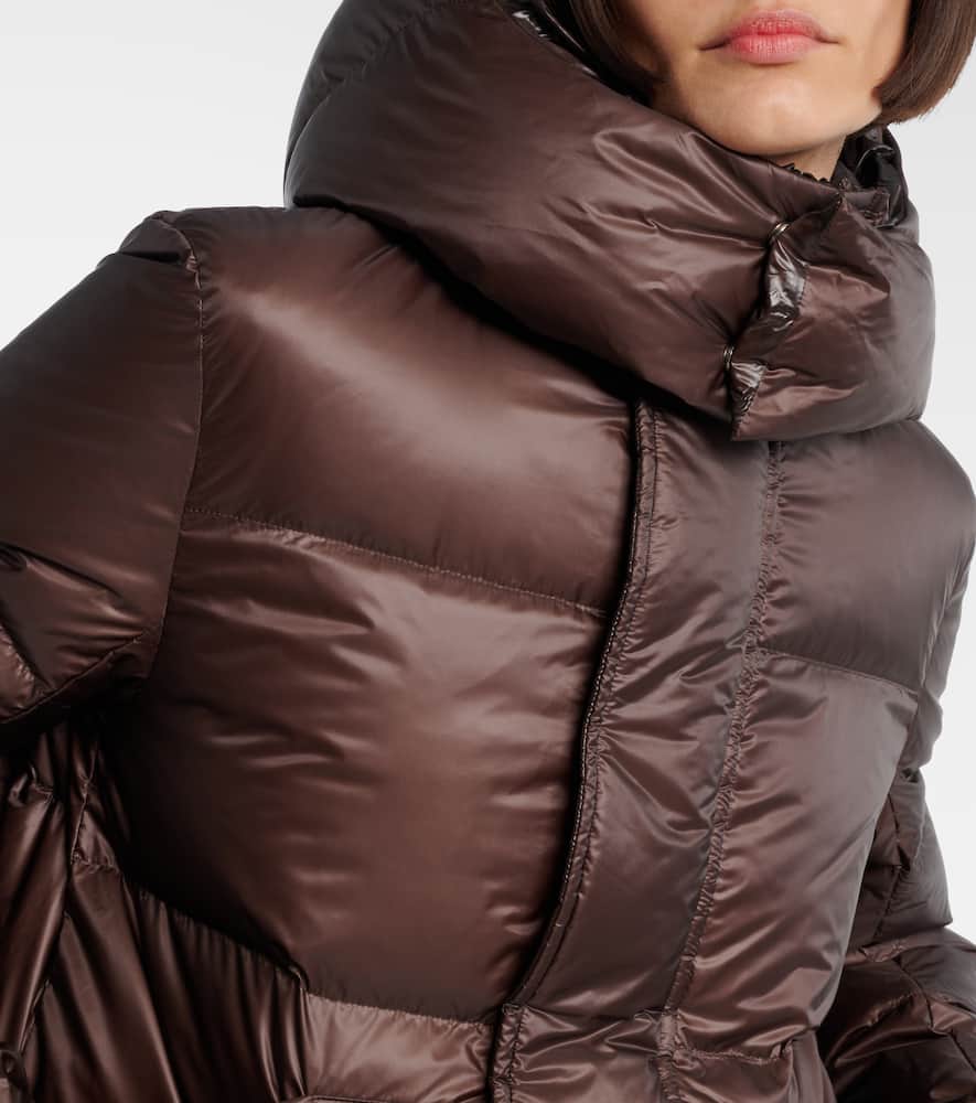 Sacai Technical Down Jacket In Brown