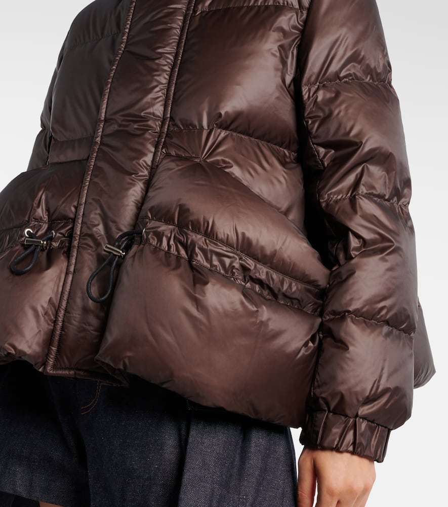 Sacai Technical Down Jacket In Brown
