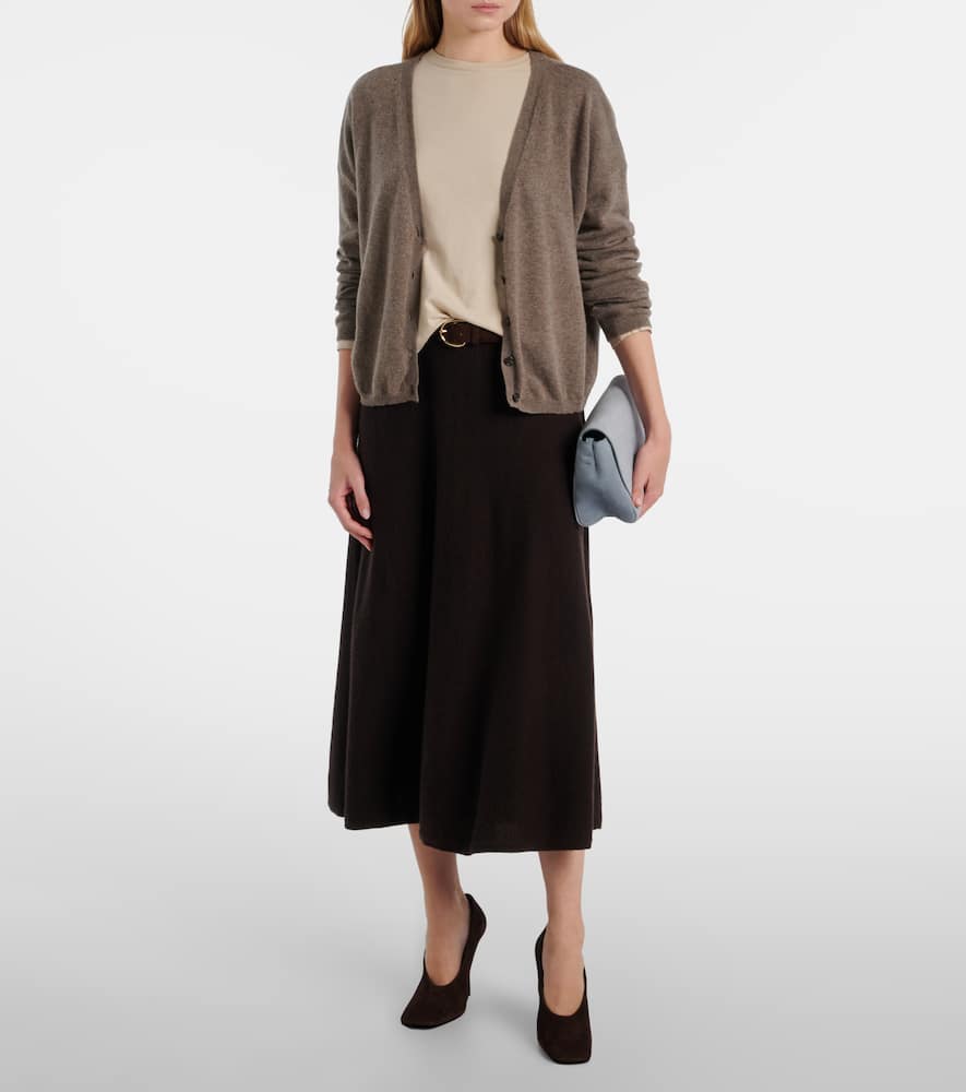 Lisa Yang Torie High-rise Cashmere Maxi Skirt In Brown