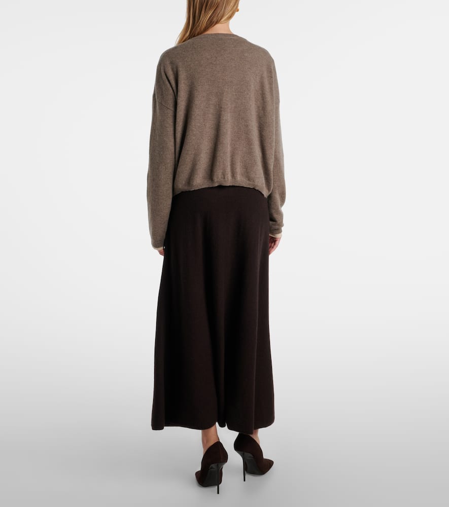 Lisa Yang Torie High-rise Cashmere Maxi Skirt In Brown