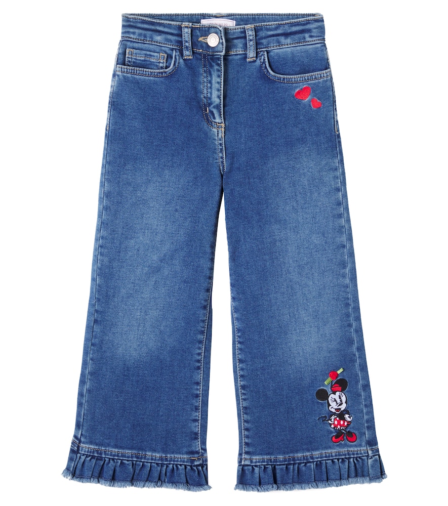 Monnalisa X Disney Minnie Mouse Straight Jeans In Blue
