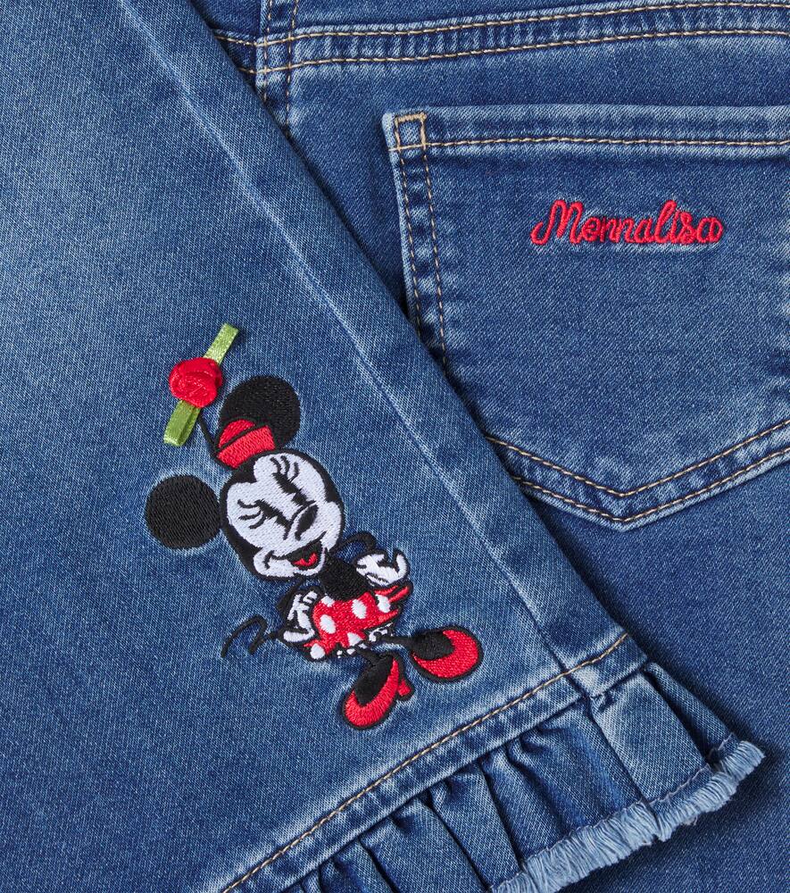 Monnalisa X Disney Minnie Mouse Straight Jeans In Blue