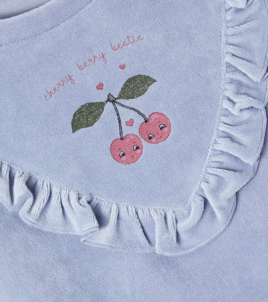 Konges Sløjd Wally Cotton-blend Velvet Sweatshirt In Blue
