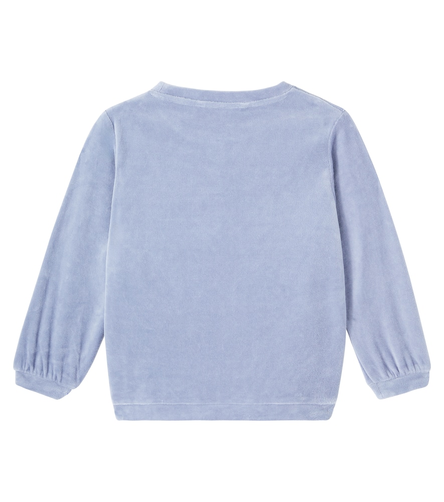 Konges Sløjd Wally Cotton-blend Velvet Sweatshirt In Blue