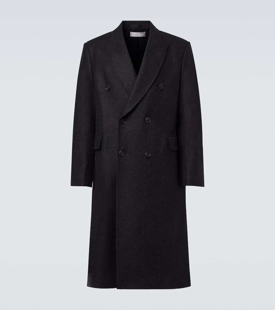 Our Legacy Whale Double-breasted Wool-blend Coat In Black
