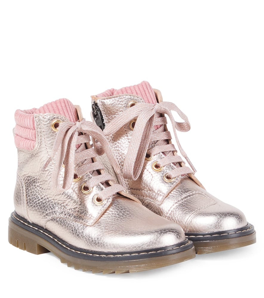 Pom d'Api Metallic leather lace-up boots