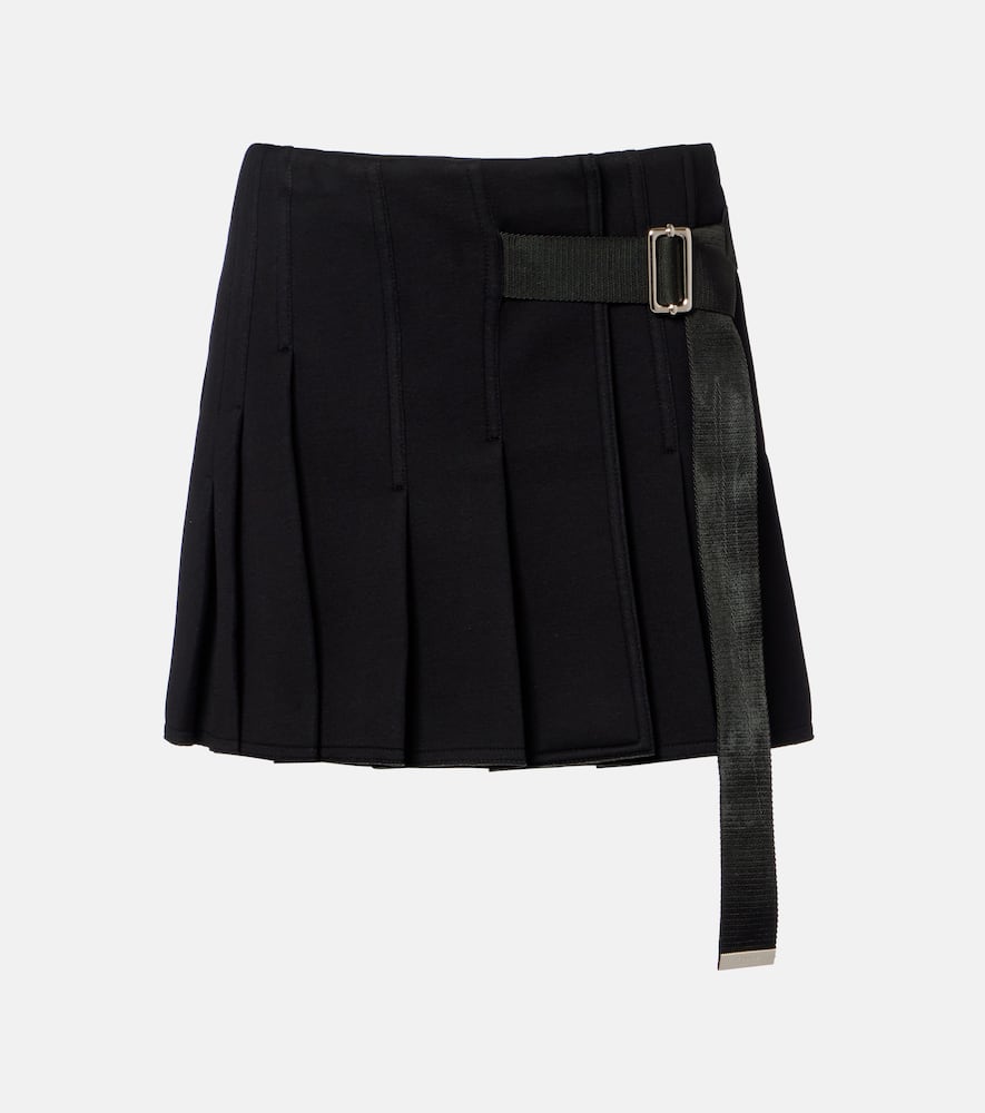 Plan C Belted Miniskirt In Black