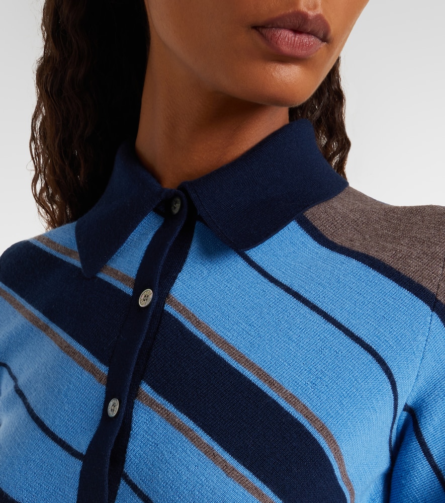  Acne Studios Acne Studios Ribbed-knit Striped Wool Polo Shirt 