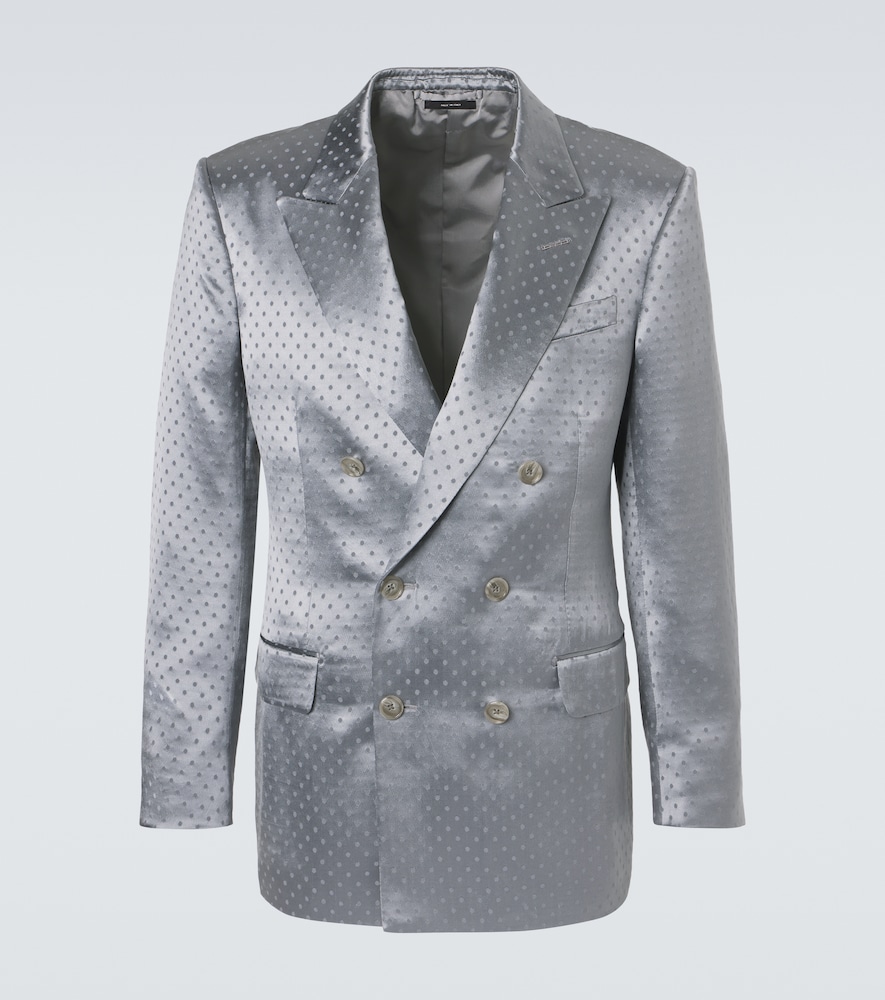 Tom Ford Men's Grey Polka-Dot Crepe Satin Blazer UK Size 36 - Mytheresa