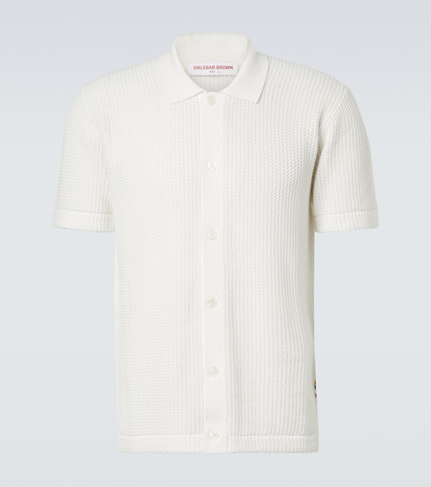 Orlebar Brown Tiernan Crochet Cotton Polo Shirt In White