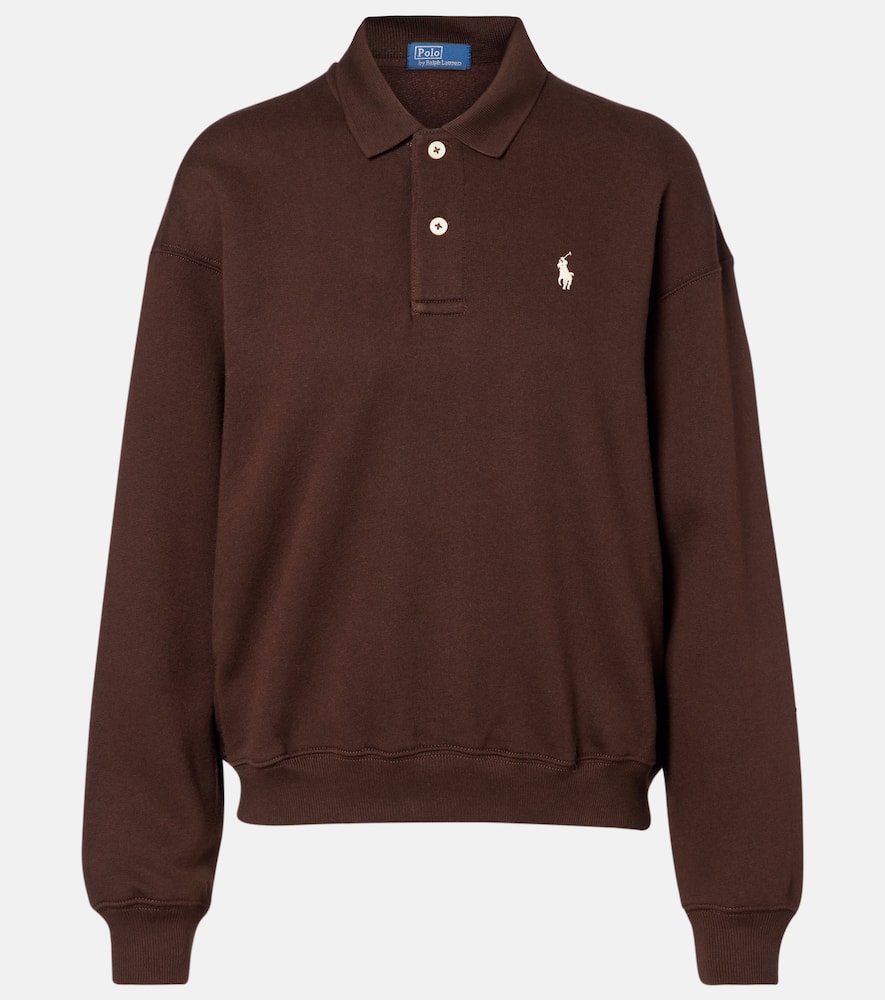 Polo Ralph Lauren Logo Cotton-blend Fleece Sweatshirt In Brown
