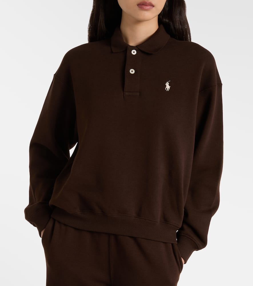 Polo Ralph Lauren Logo Cotton-blend Fleece Sweatshirt In Brown