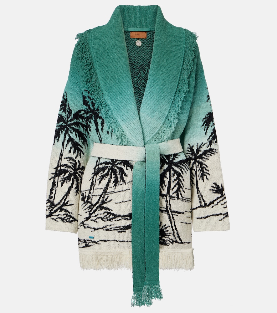 Alanui Cardigan Wave Bloom en jacquard de coton mélangé