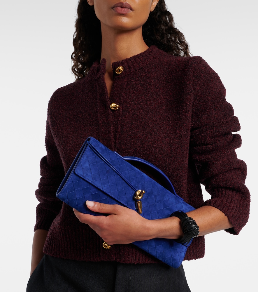 Intrecciato Suede Clutch