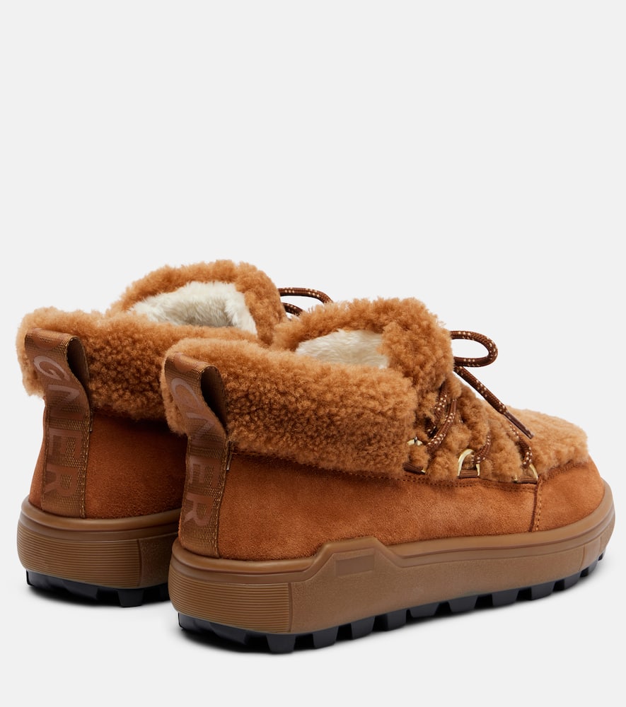 Bogner Chamonix Shearling-trimmed Suede Ankle Boots In Animal Print