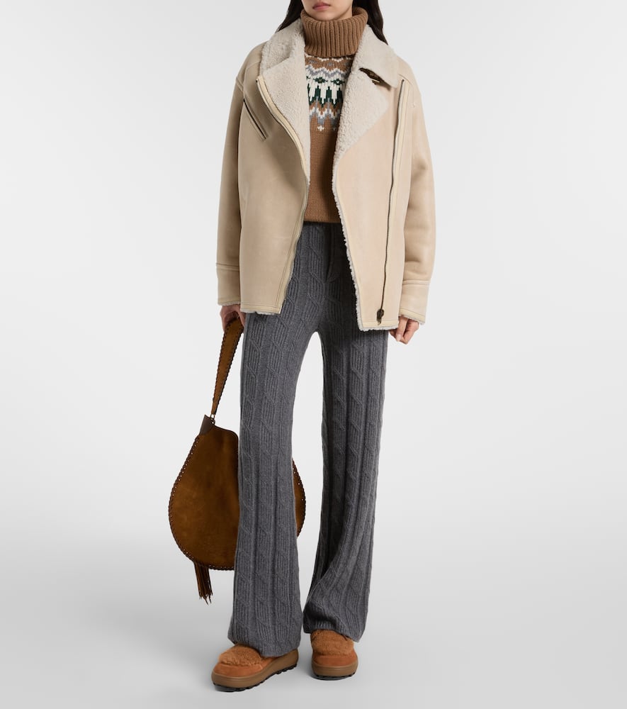 Bogner Chamonix Shearling-trimmed Suede Ankle Boots In Animal Print
