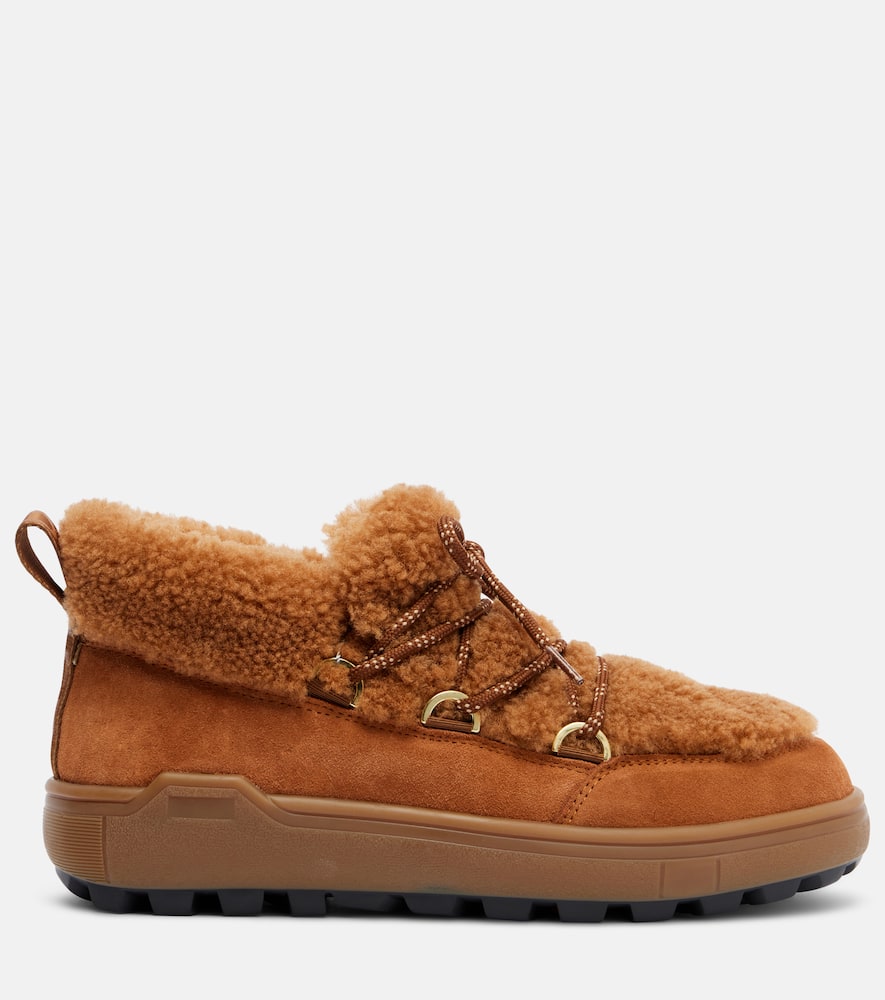 Bogner Chamonix Shearling-trimmed Suede Ankle Boots In Animal Print