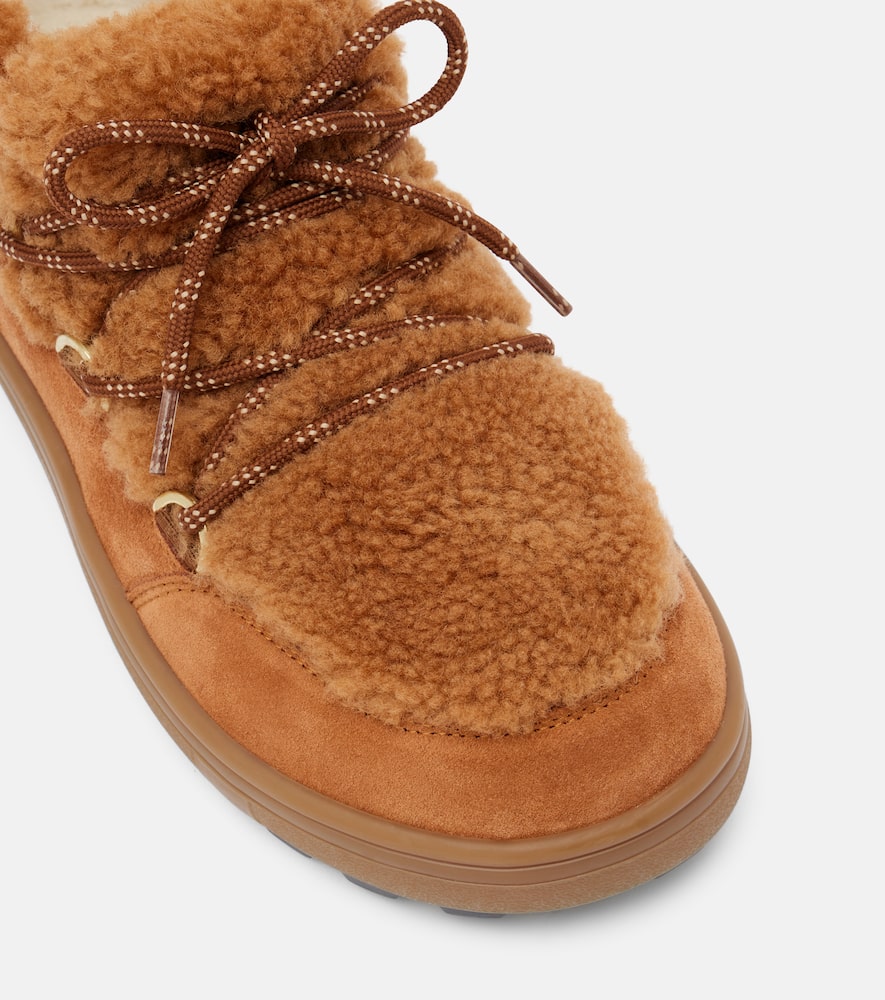 Bogner Chamonix Shearling-trimmed Suede Ankle Boots In Animal Print