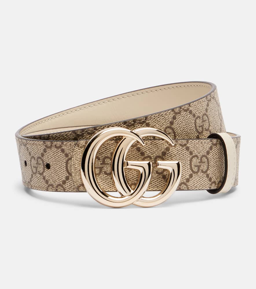 Gucci Gg Marmont Reversible Leather Belt In Brown