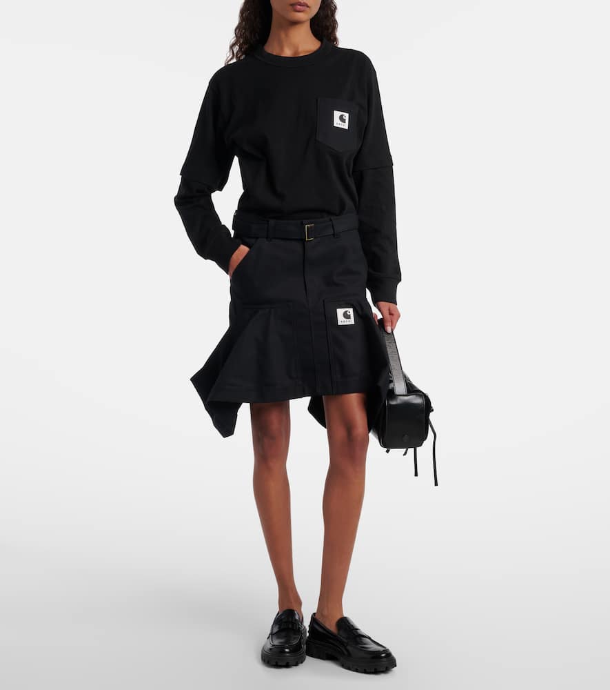 Sacai X Carhartt Cotton Jersey Sweatshirt In Black