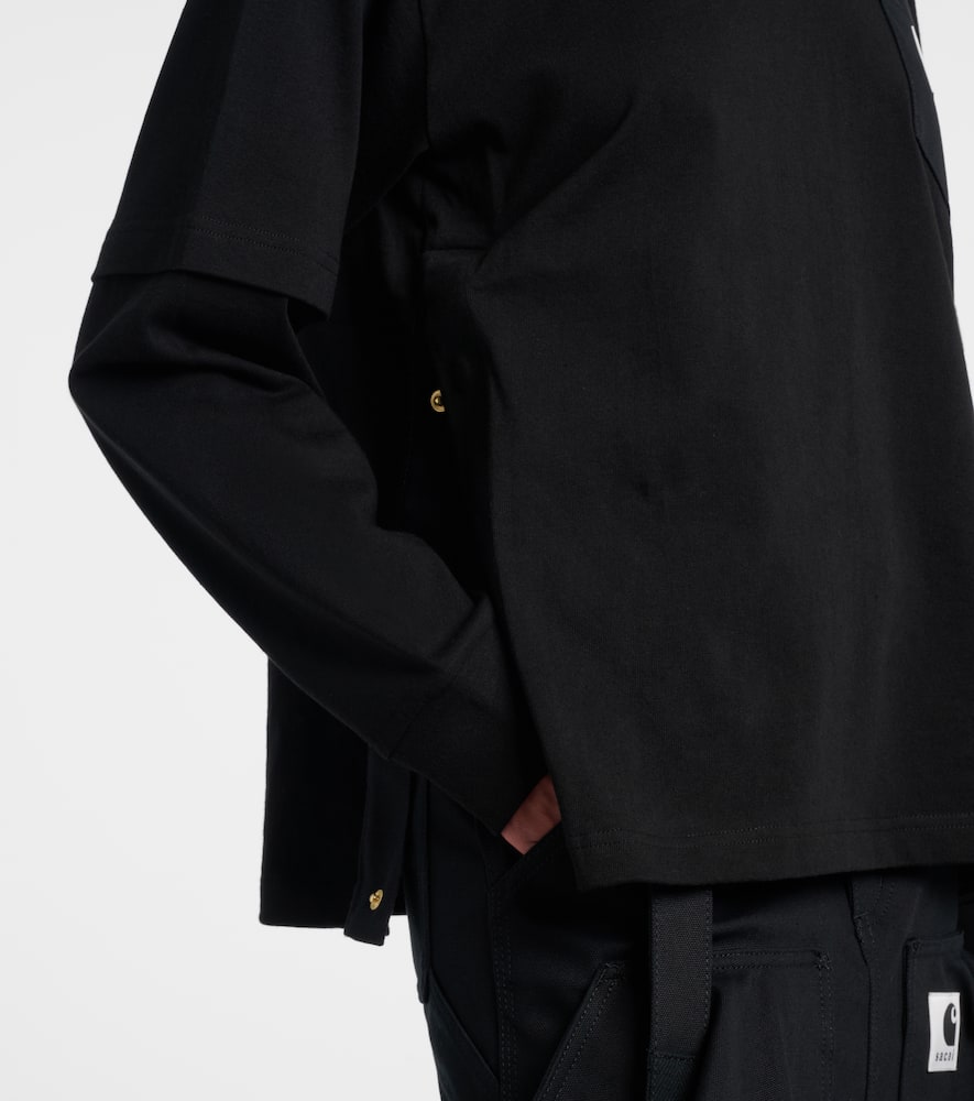Sacai X Carhartt Cotton Jersey Sweatshirt In Black