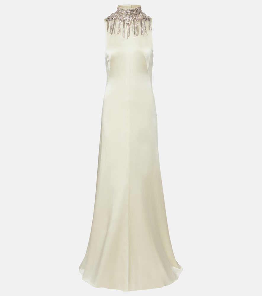 McQueen Embellished satin gown