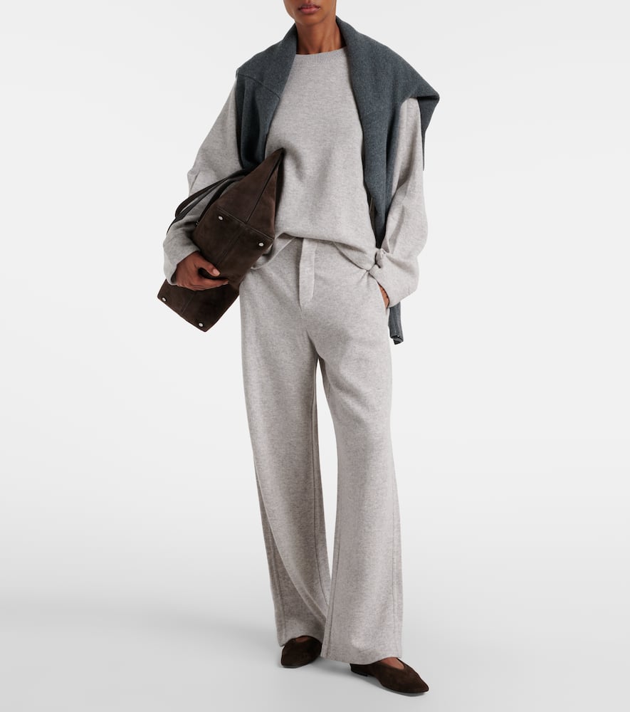 Max Mara Mxplaude Cashmere And Wool Sweatpants In Gray